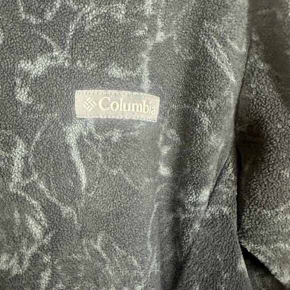 Columbia Womens Funnel Neck Long Marble Pattern Black Fleece Sweatshirt Small - Picture 7 of 10